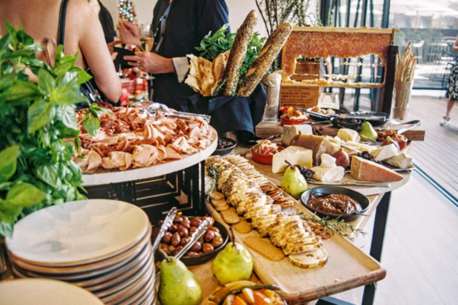 A catered table at an event